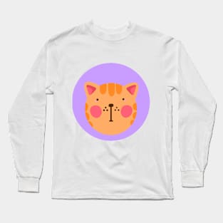 cute silly drawn kitty cat design Long Sleeve T-Shirt